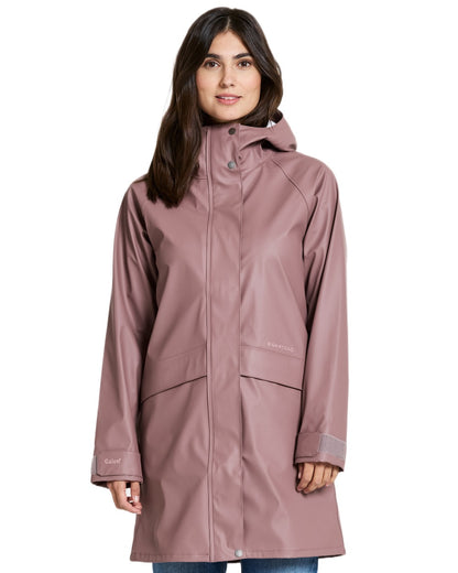 Faded Wine Blue coloured Didriksons Womens Elly Parka 4 on white background 