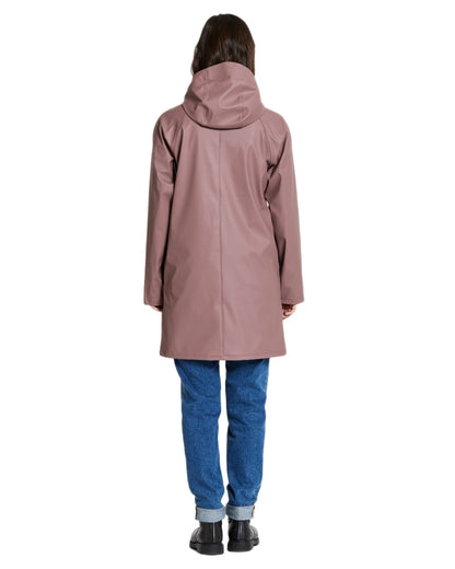 Faded Wine Blue coloured Didriksons Womens Elly Parka 4 on white background 