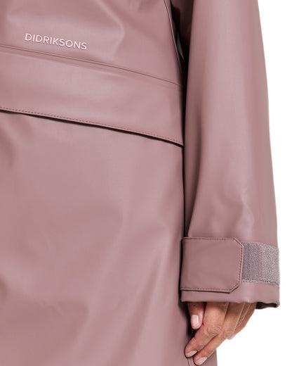 Faded Wine Blue coloured Didriksons Womens Elly Parka 4 on white background 