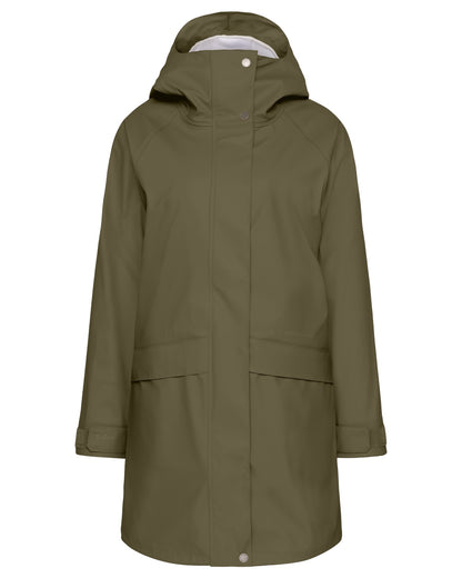 Fog Green coloured Didriksons Womens Elly Parka 4 on white background 