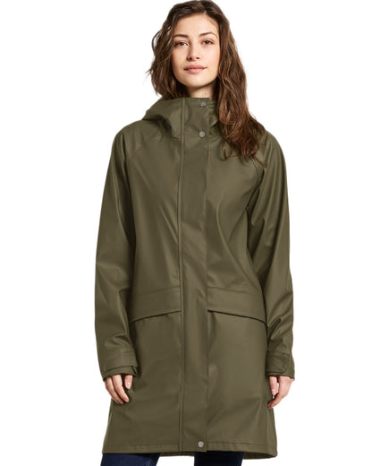 Fog Green coloured Didriksons Womens Elly Parka 4 on white background 