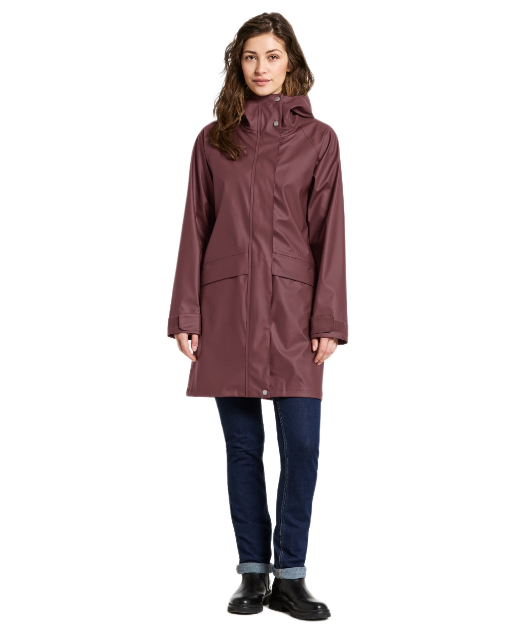 Old Rust coloured Didriksons Womens Elly Parka 4 on white background 