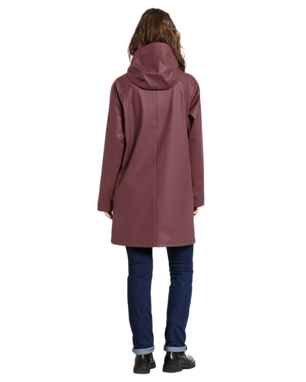 Old Rust coloured Didriksons Womens Elly Parka 4 on white background 