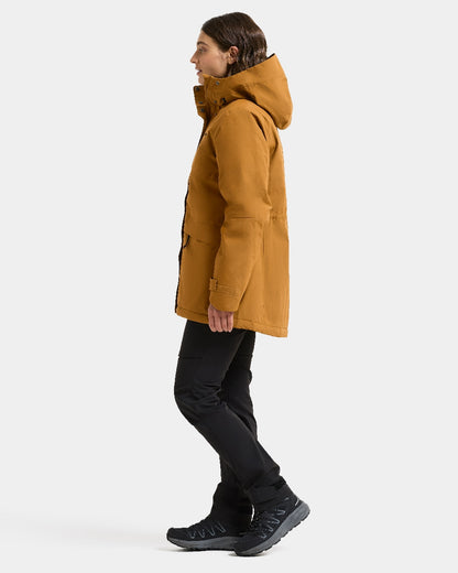 Spice Brown Coloured Didriksons Womens Essa Jacket on White Background 