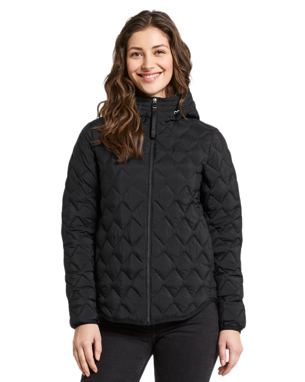 Black coloured Didriksons Womens Evelyn Jacket on white background 