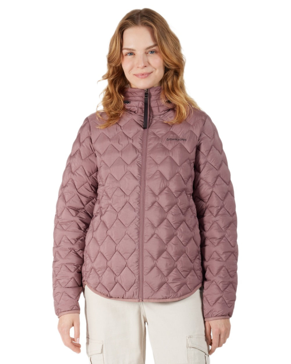 Faded Wine coloured Didriksons Womens Evelyn Jacket on white background 