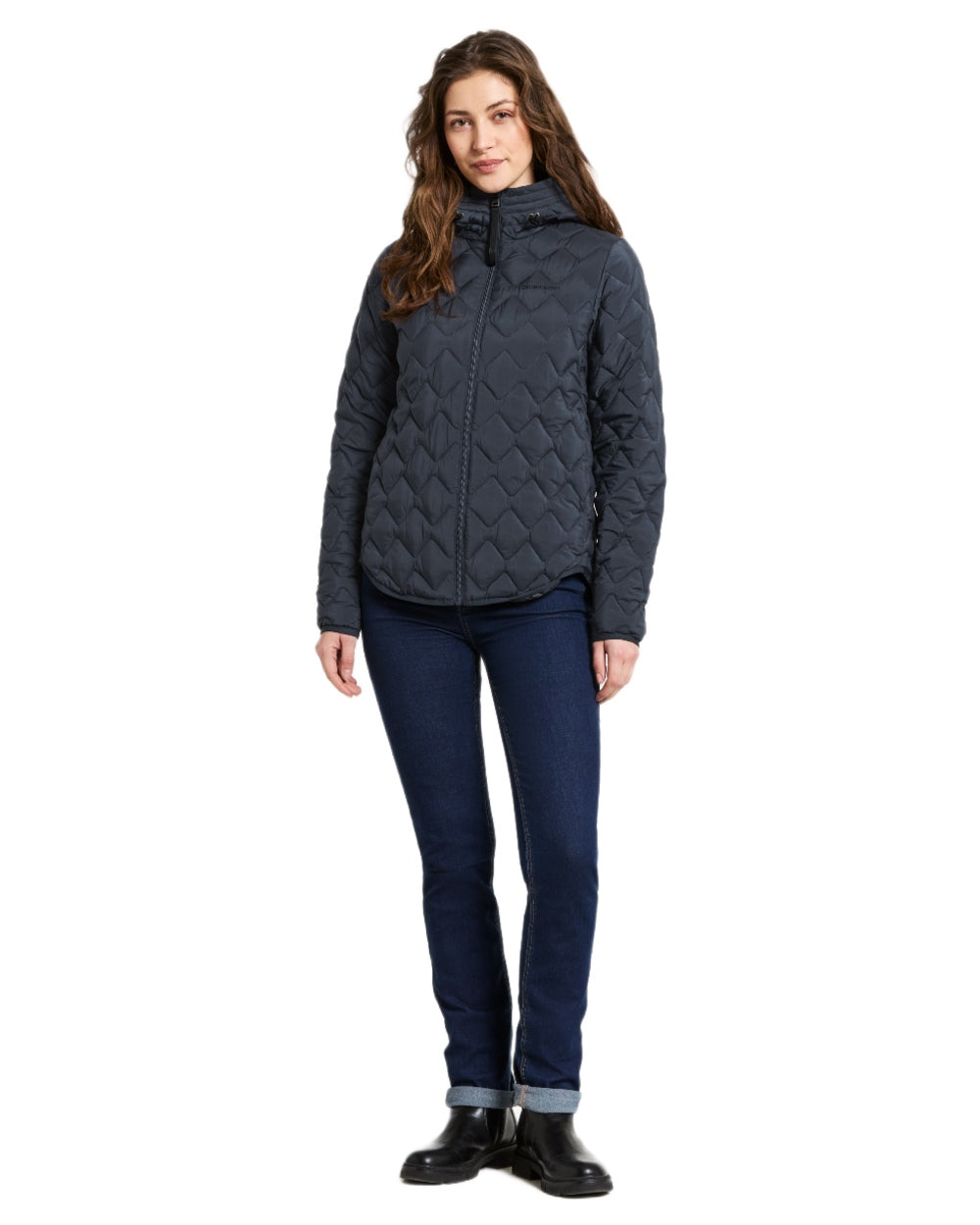 Sleepy Blue coloured Didriksons Womens Evelyn Jacket on white background 