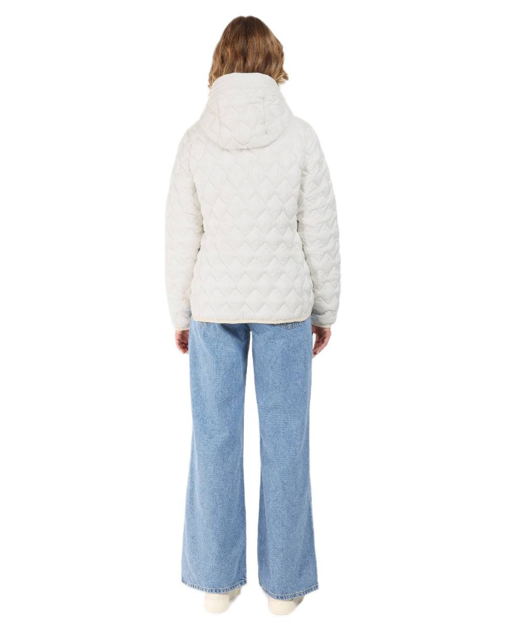 White Foam coloured Didriksons Womens Evelyn Jacket on white background 