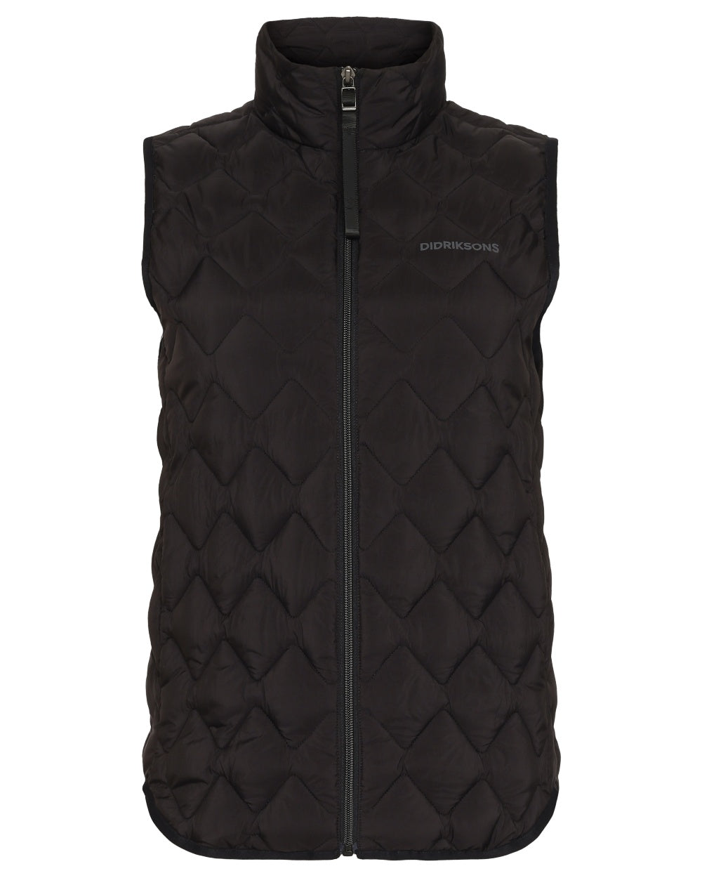 Black coloured Didriksons Womens Evy Vest on white background 