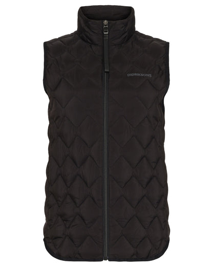 Black coloured Didriksons Womens Evy Vest on white background 