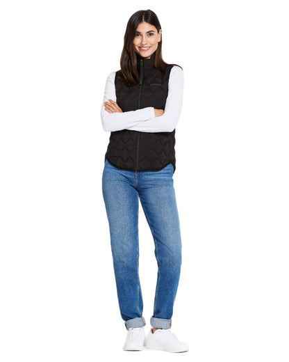 Black coloured Didriksons Womens Evy Vest on white background 
