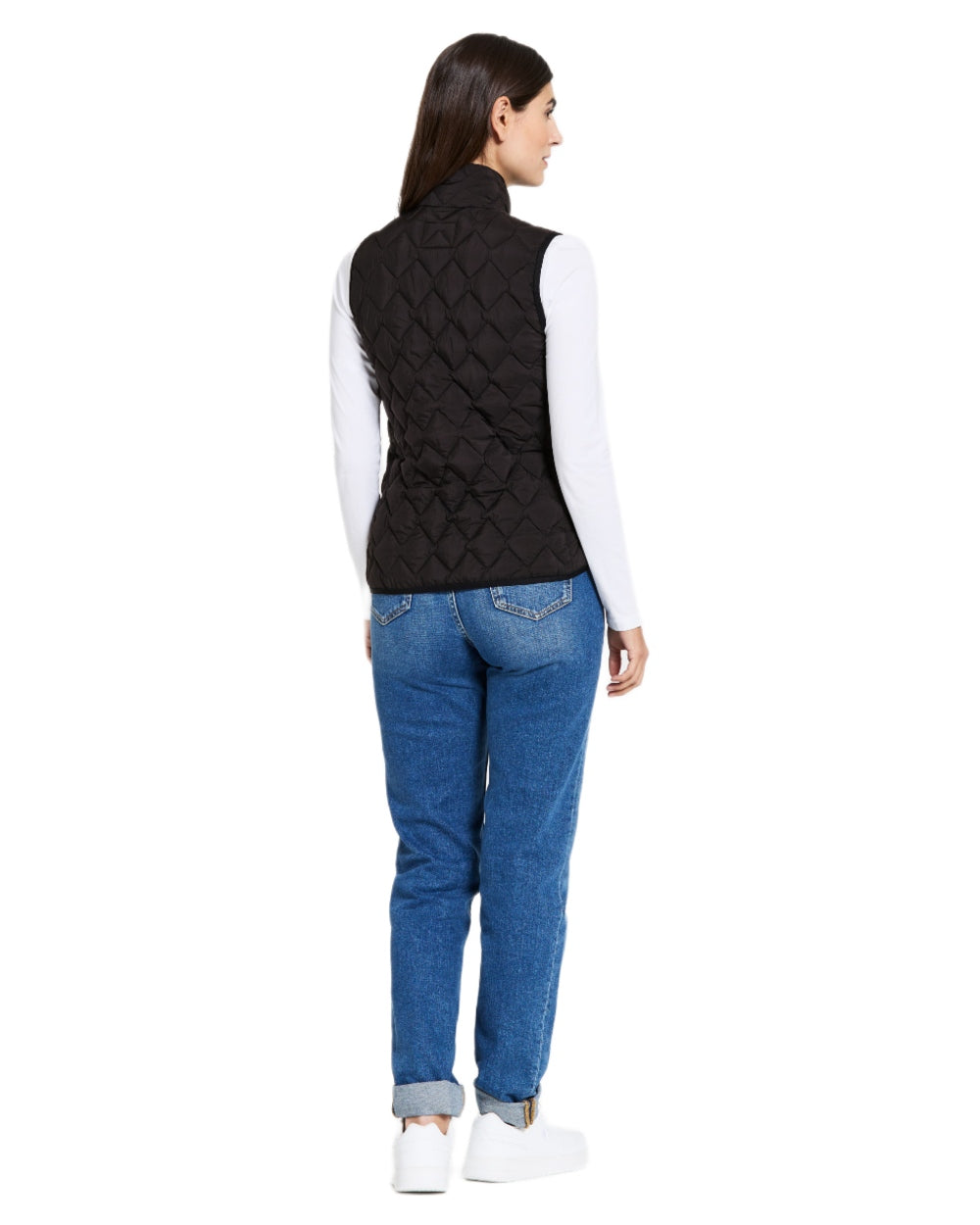 Black coloured Didriksons Womens Evy Vest on white background 