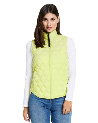 Light Avocado coloured Didriksons Womens Evy Vest on white background 