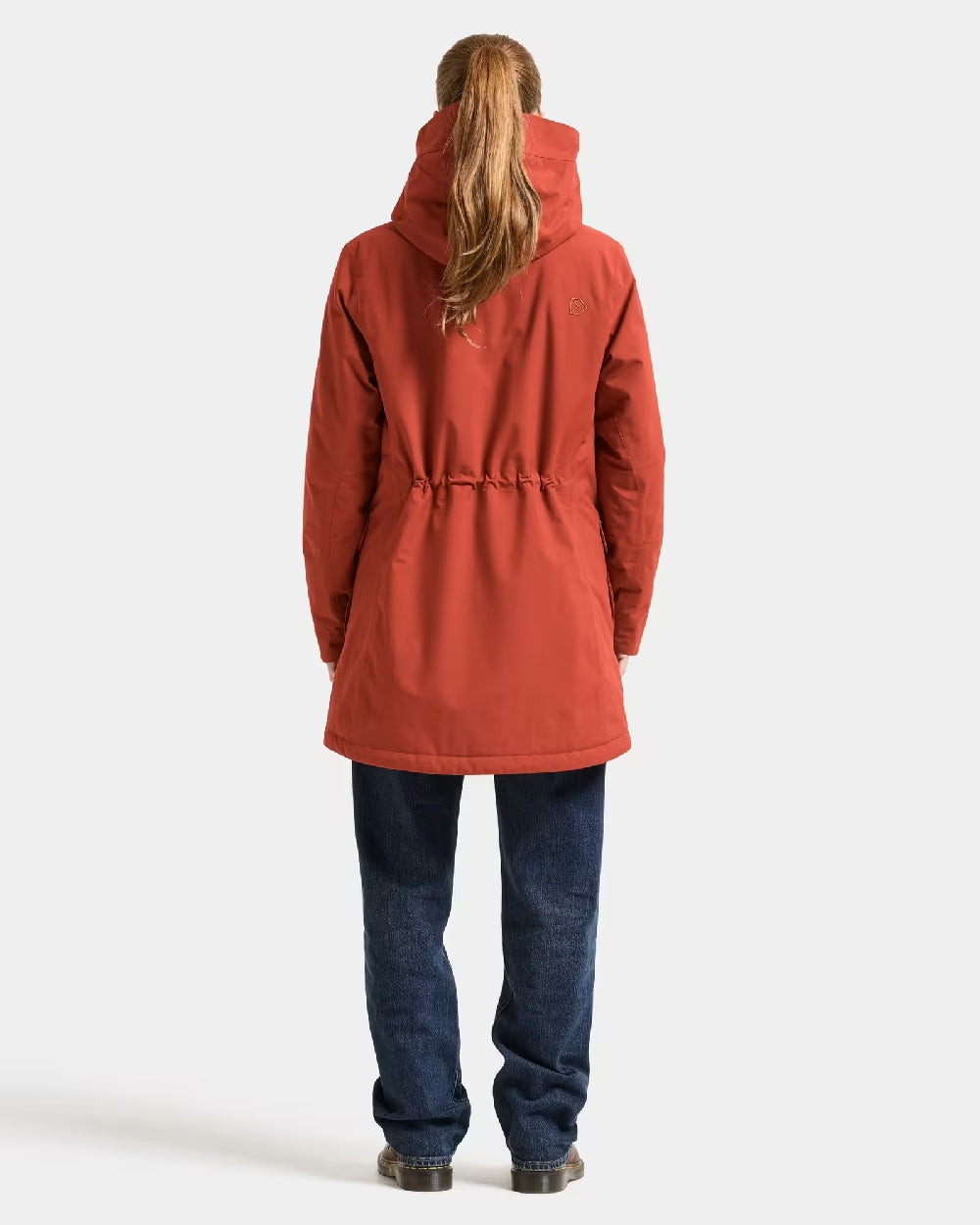 Rust Coloured Didriksons Womens Felia Parka on White Background 