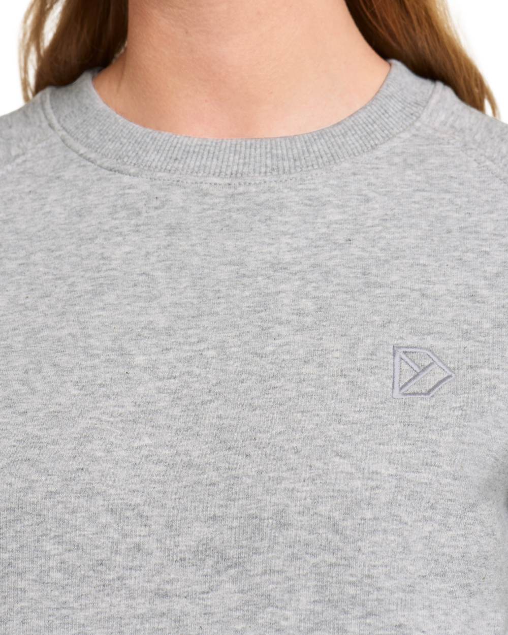 Aluminum Melange coloured Didriksons Womens Fyn Sweater on white background 
