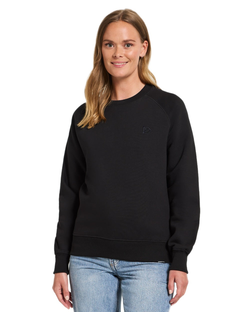Black coloured Didriksons Womens Fyn Sweater on white background 
