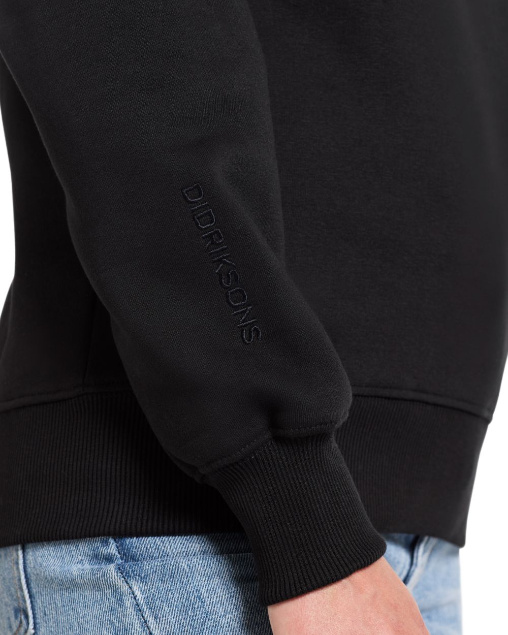 Black coloured Didriksons Womens Fyn Sweater on white background 