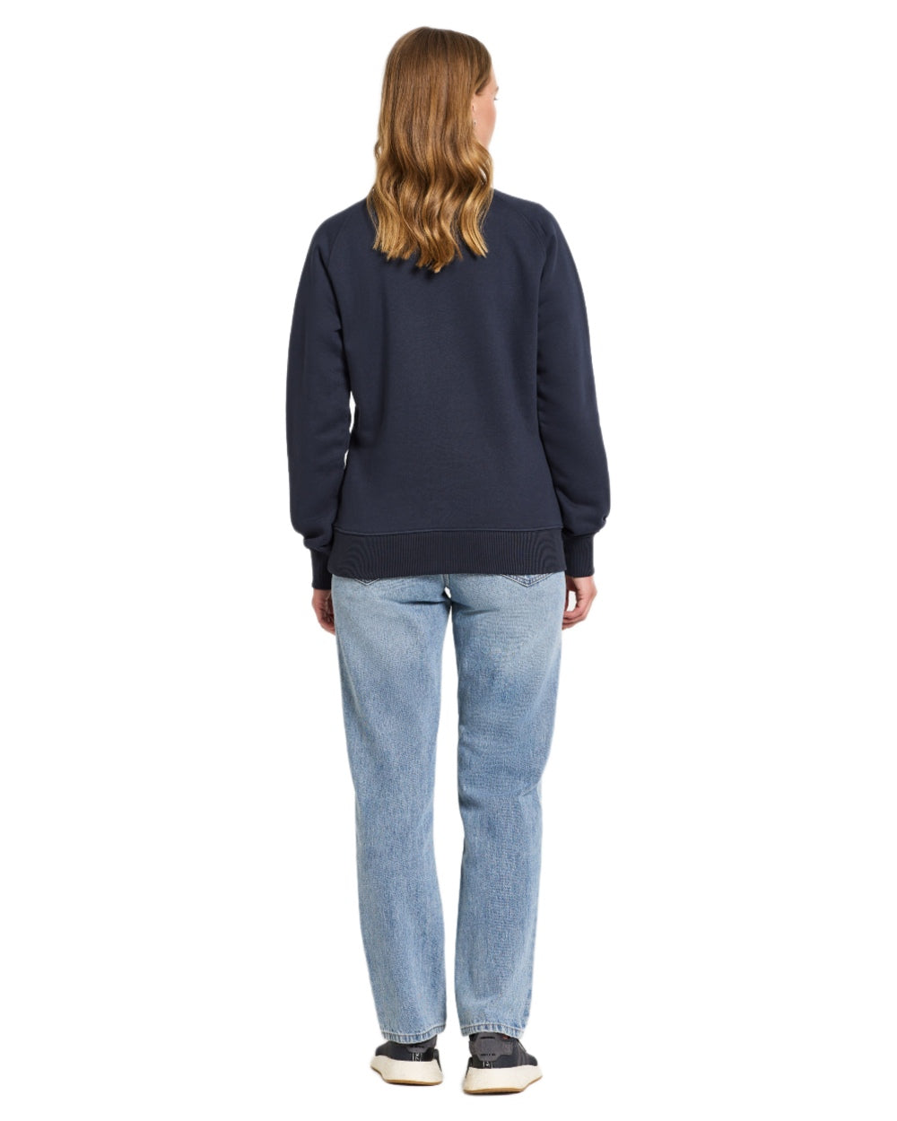 Navy coloured Didriksons Womens Fyn Sweater on white background 