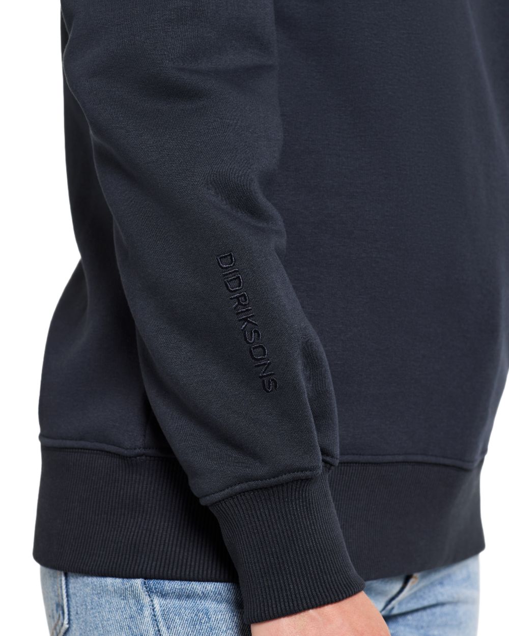 Navy coloured Didriksons Womens Fyn Sweater on white background 