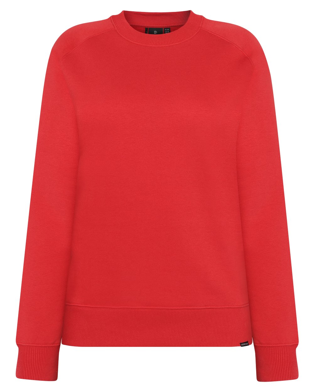 Pomme Red coloured Didriksons Womens Fyn Sweater on white background 