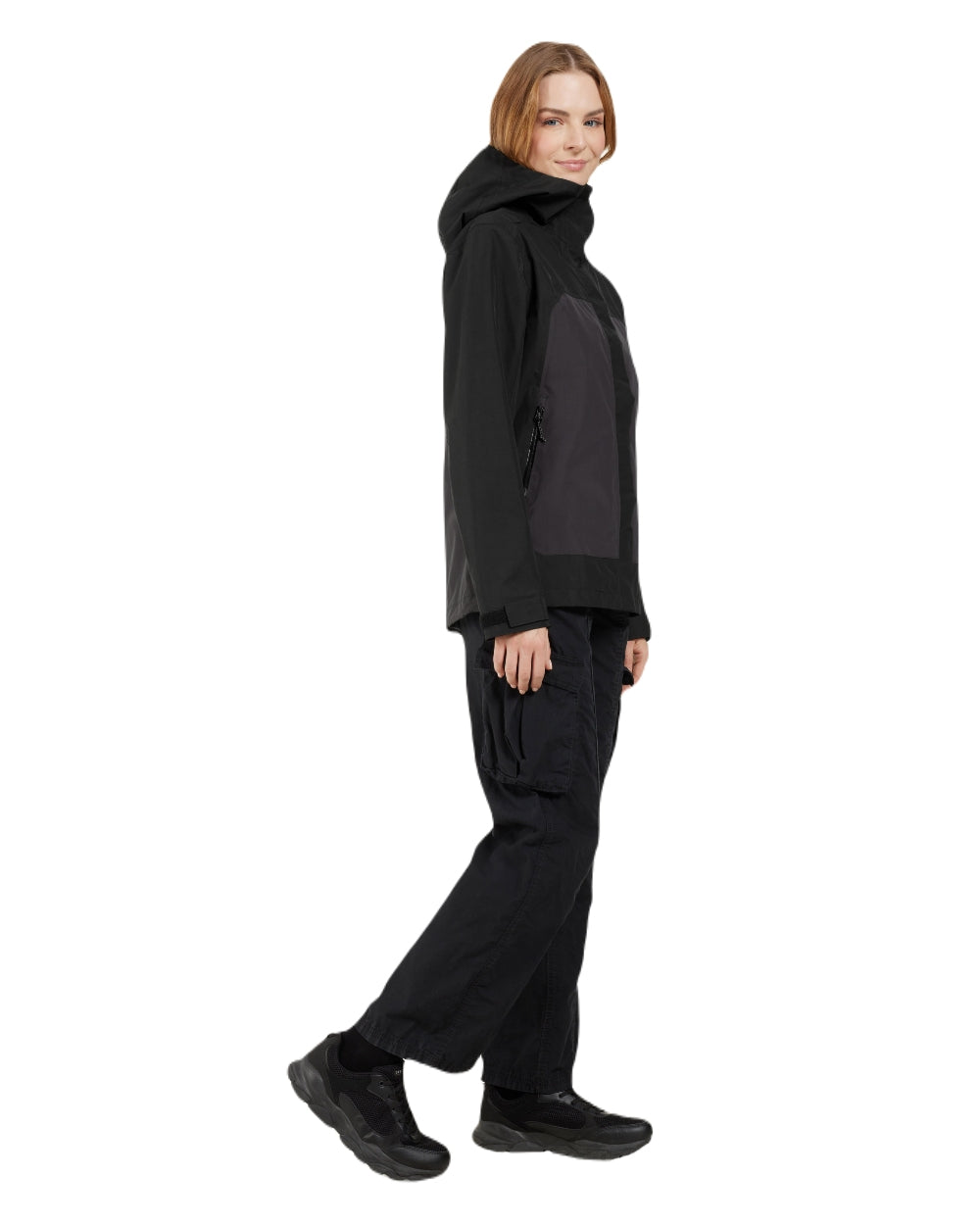 Black coloured Didriksons Womens Grit Jacket 3 on white background 