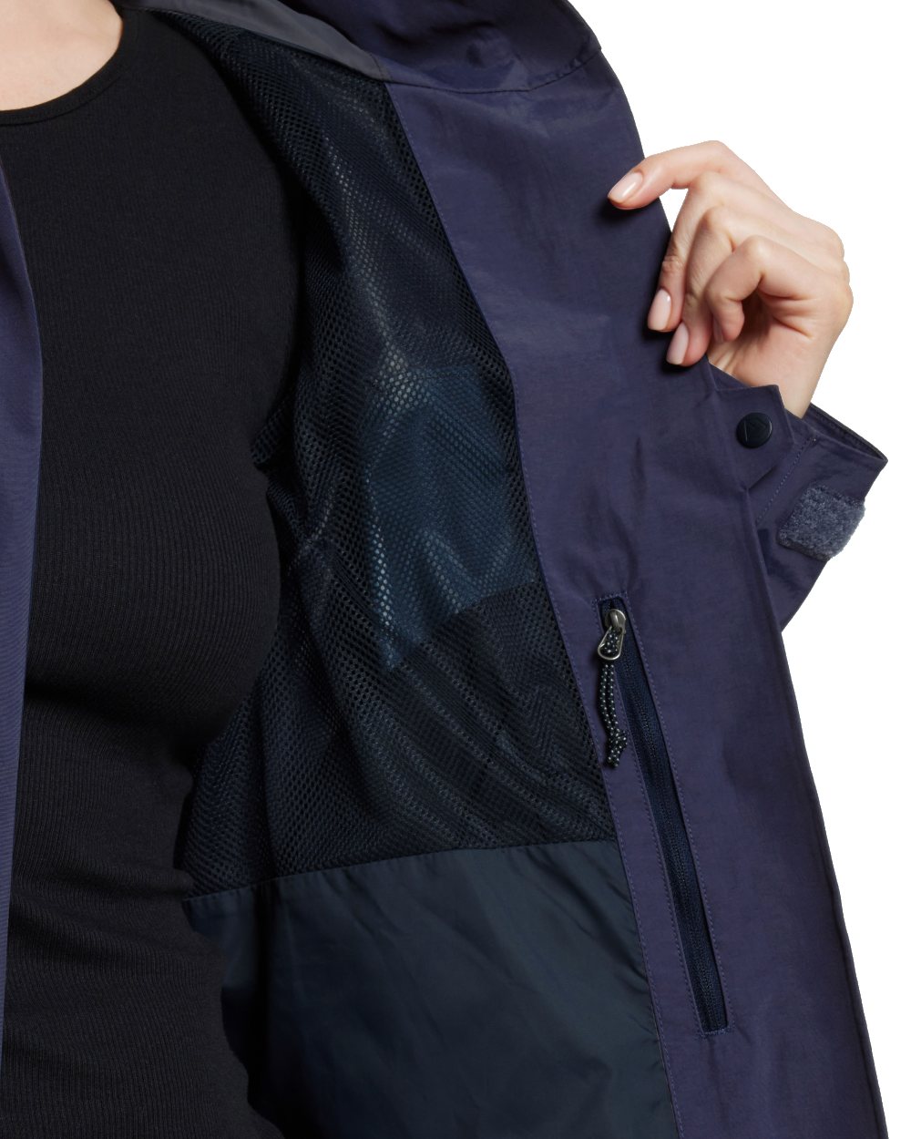Blue Arcad coloured Didriksons Womens Grit Jacket 3 on white background 