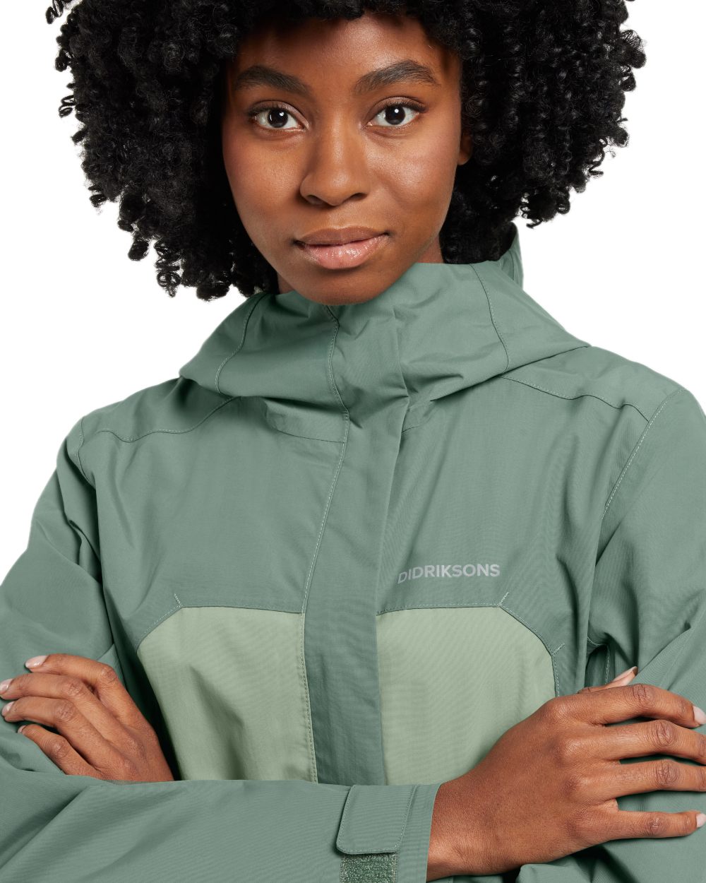 Dark Moss coloured Didriksons Womens Grit Jacket 3 on white background 