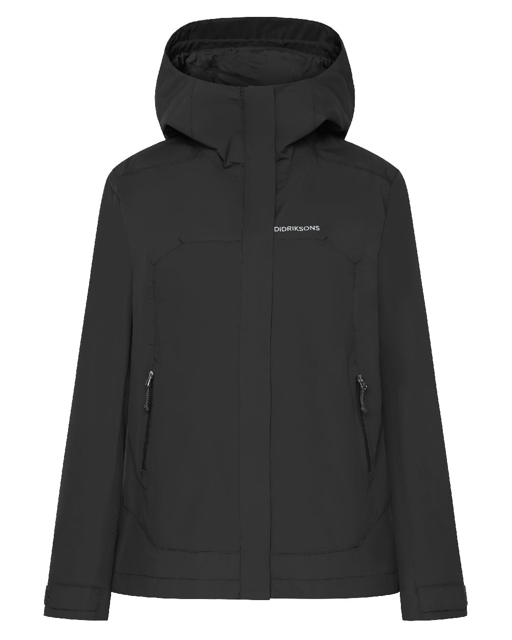 Solid Black coloured Didriksons Womens Grit Jacket 3 on white background 