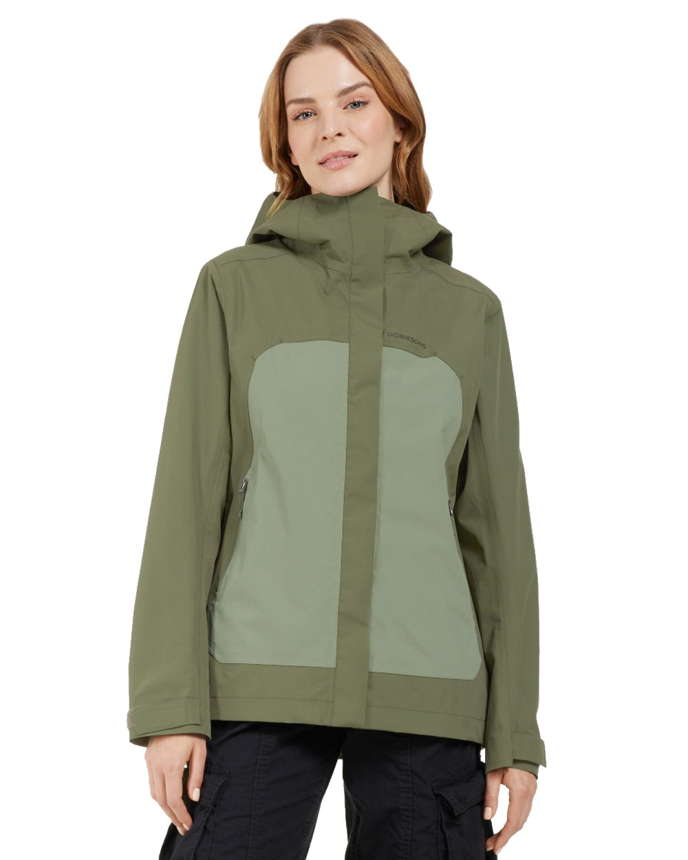 Wild Forest Green coloured Didriksons Womens Grit Jacket 3 on white background 