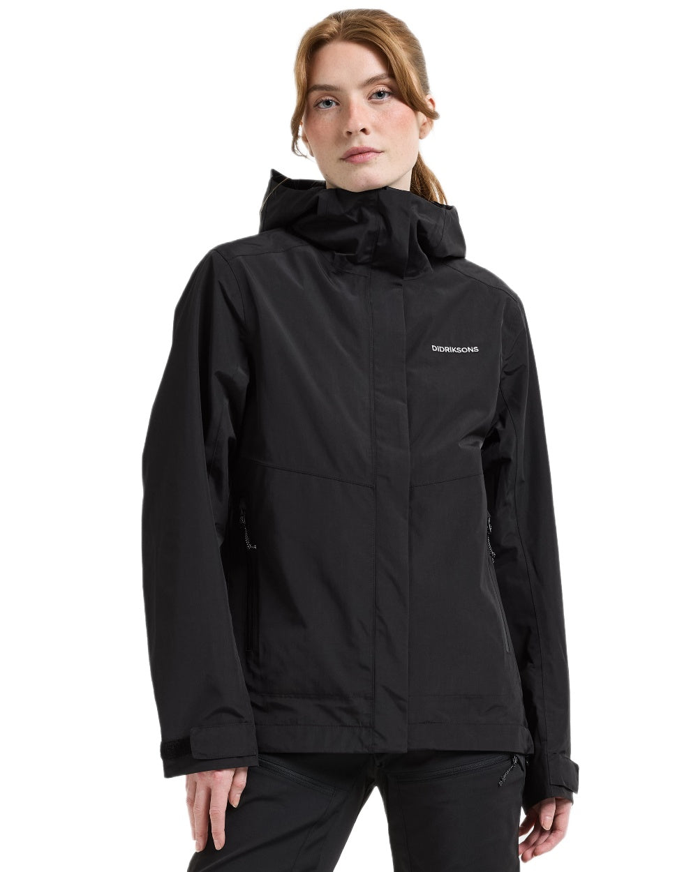 Black coloured Didriksons Womens Grit Jacket 4 on white background 