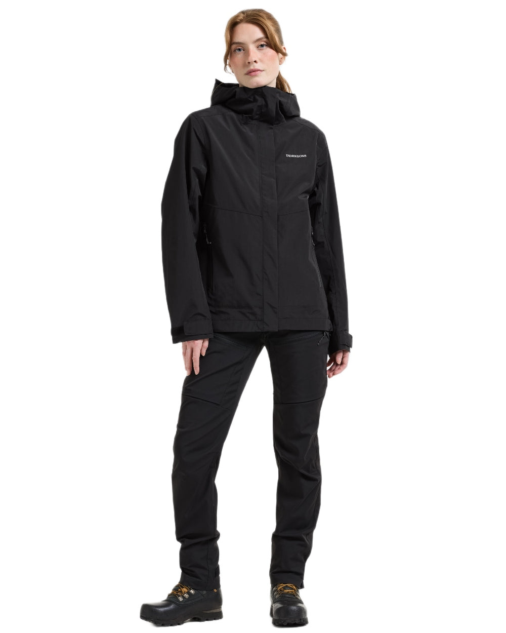 Black coloured Didriksons Womens Grit Jacket 4 on white background 