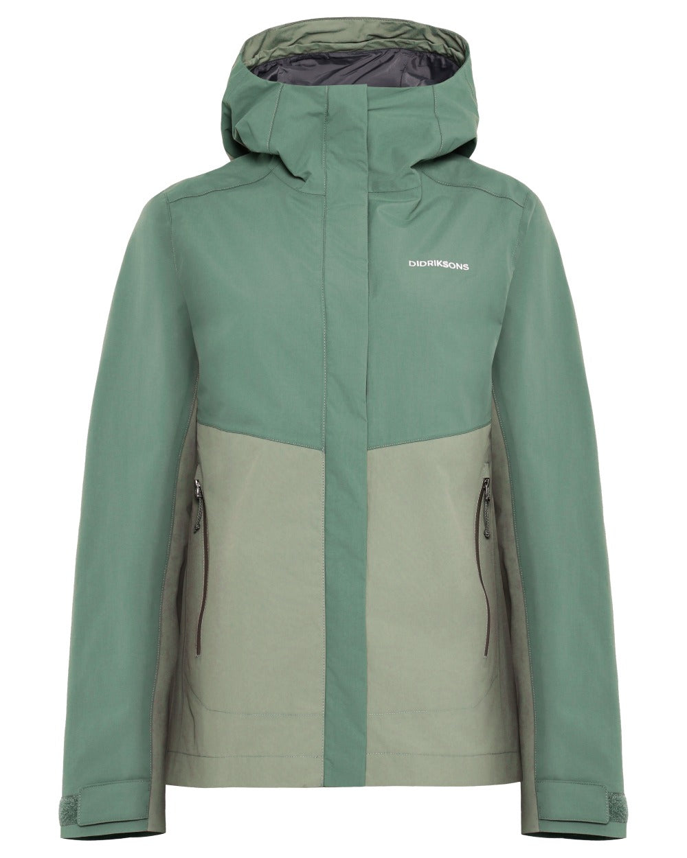 Light Moss coloured Didriksons Womens Grit Jacket 4 on white background 