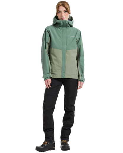 Light Moss coloured Didriksons Womens Grit Jacket 4 on white background 