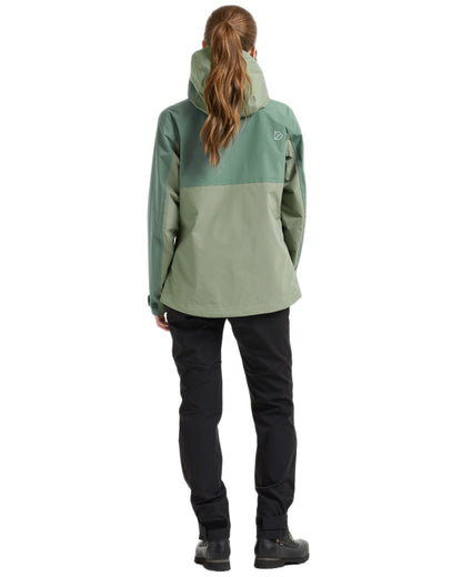 Light Moss coloured Didriksons Womens Grit Jacket 4 on white background 