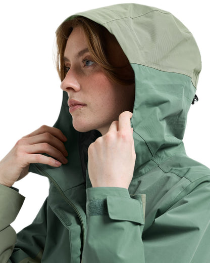 Light Moss coloured Didriksons Womens Grit Jacket 4 on white background 