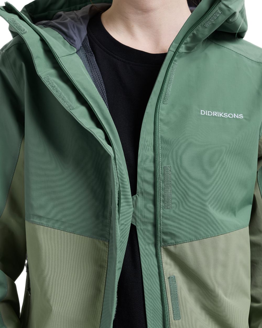 Light Moss coloured Didriksons Womens Grit Jacket 4 on white background 