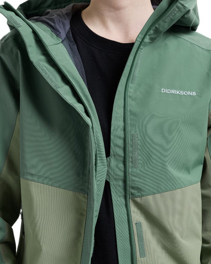 Light Moss coloured Didriksons Womens Grit Jacket 4 on white background 
