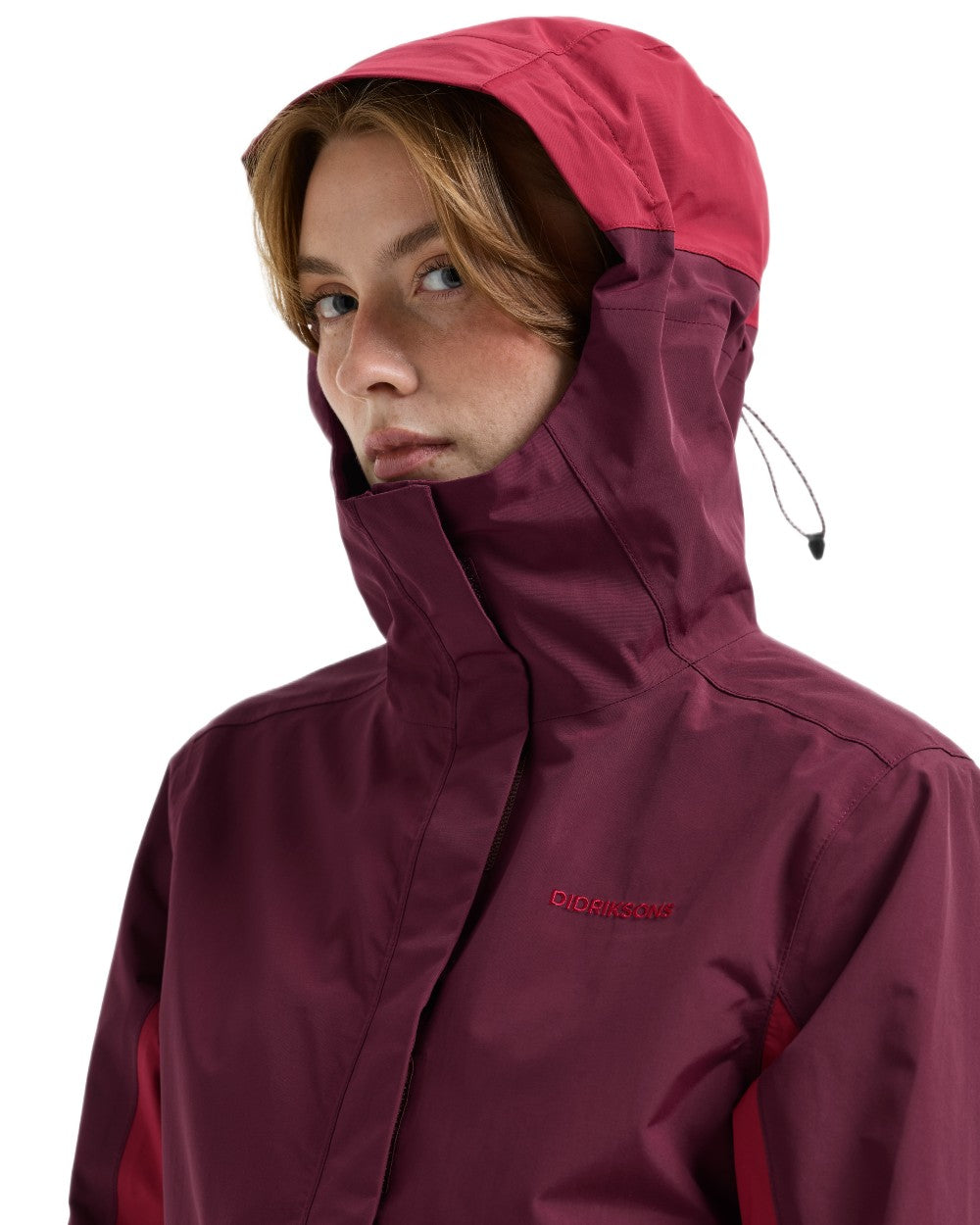Spring Red coloured Didriksons Womens Grit Jacket 4 on white background 