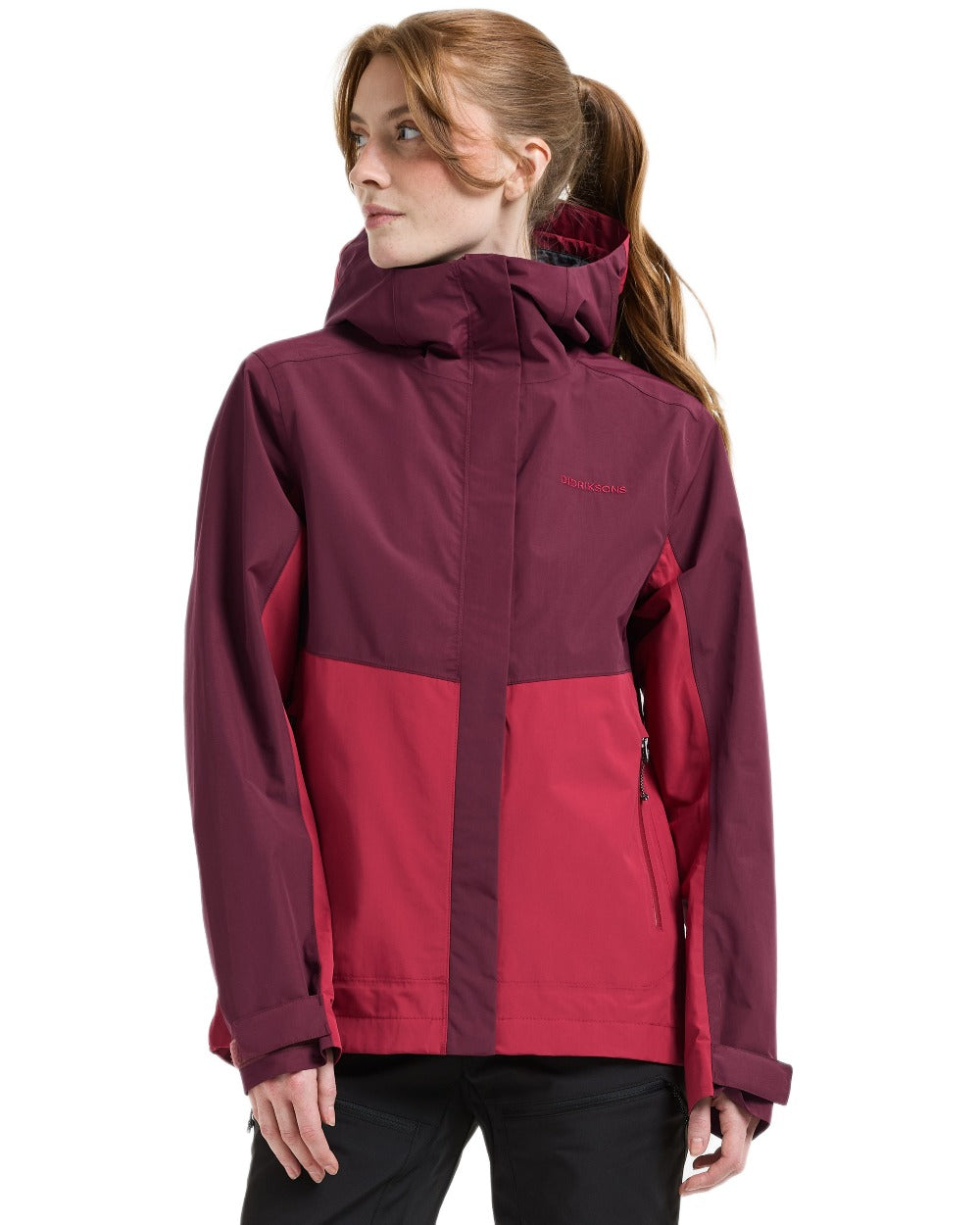 Spring Red coloured Didriksons Womens Grit Jacket 4 on white background 