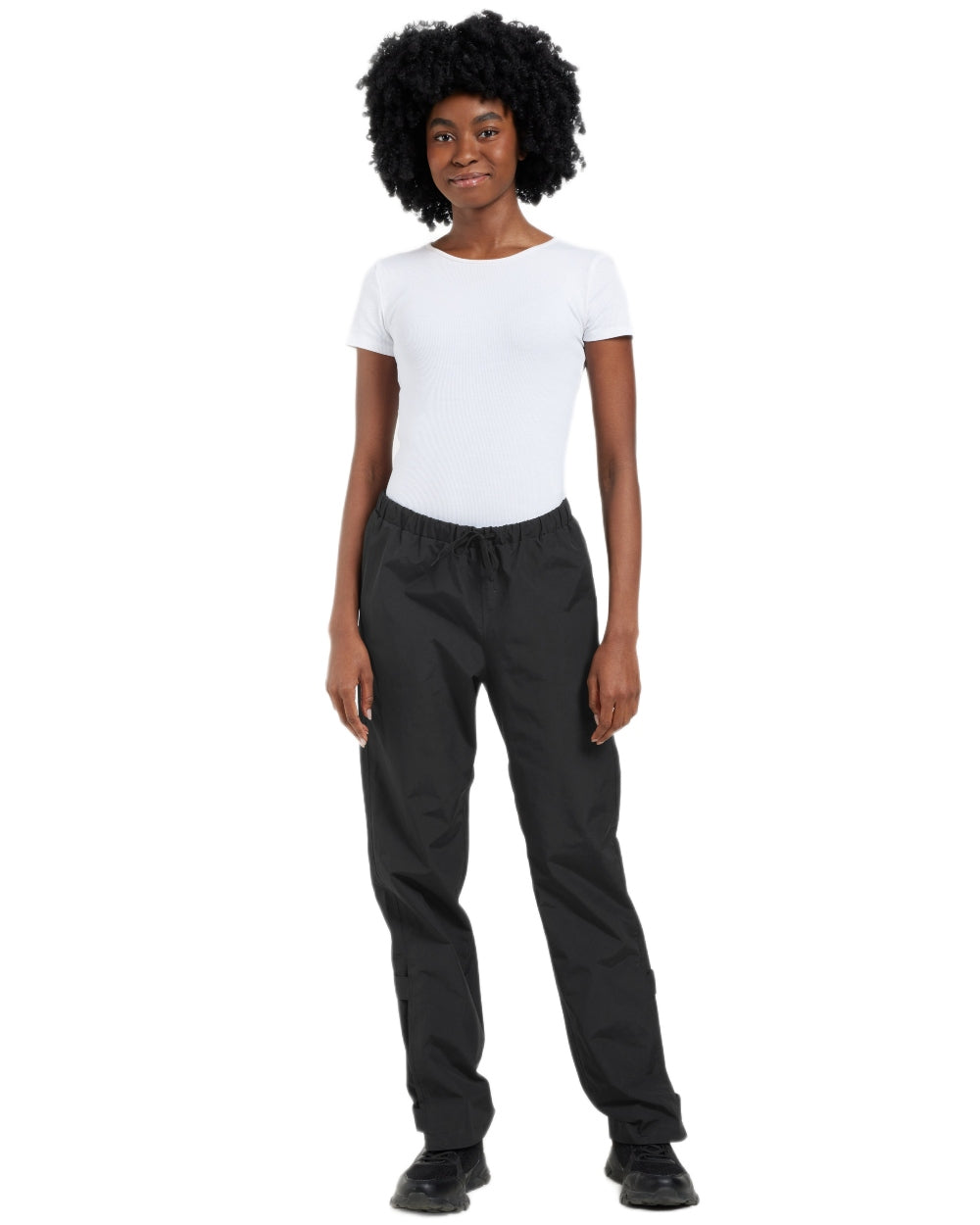 Black coloured Didriksons Womens Grit Pants 4 on white background 