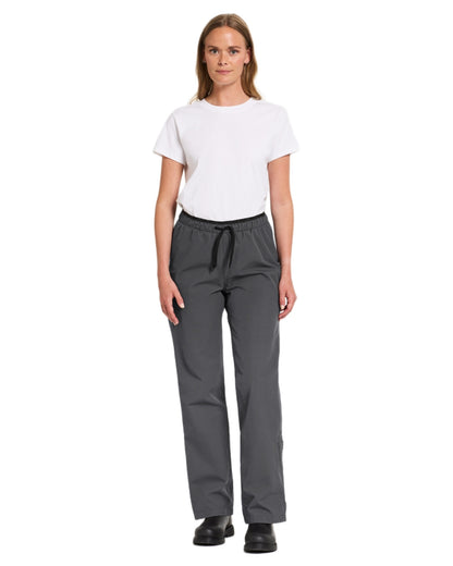Coal Black coloured Didriksons Womens Grit Pants on white background 