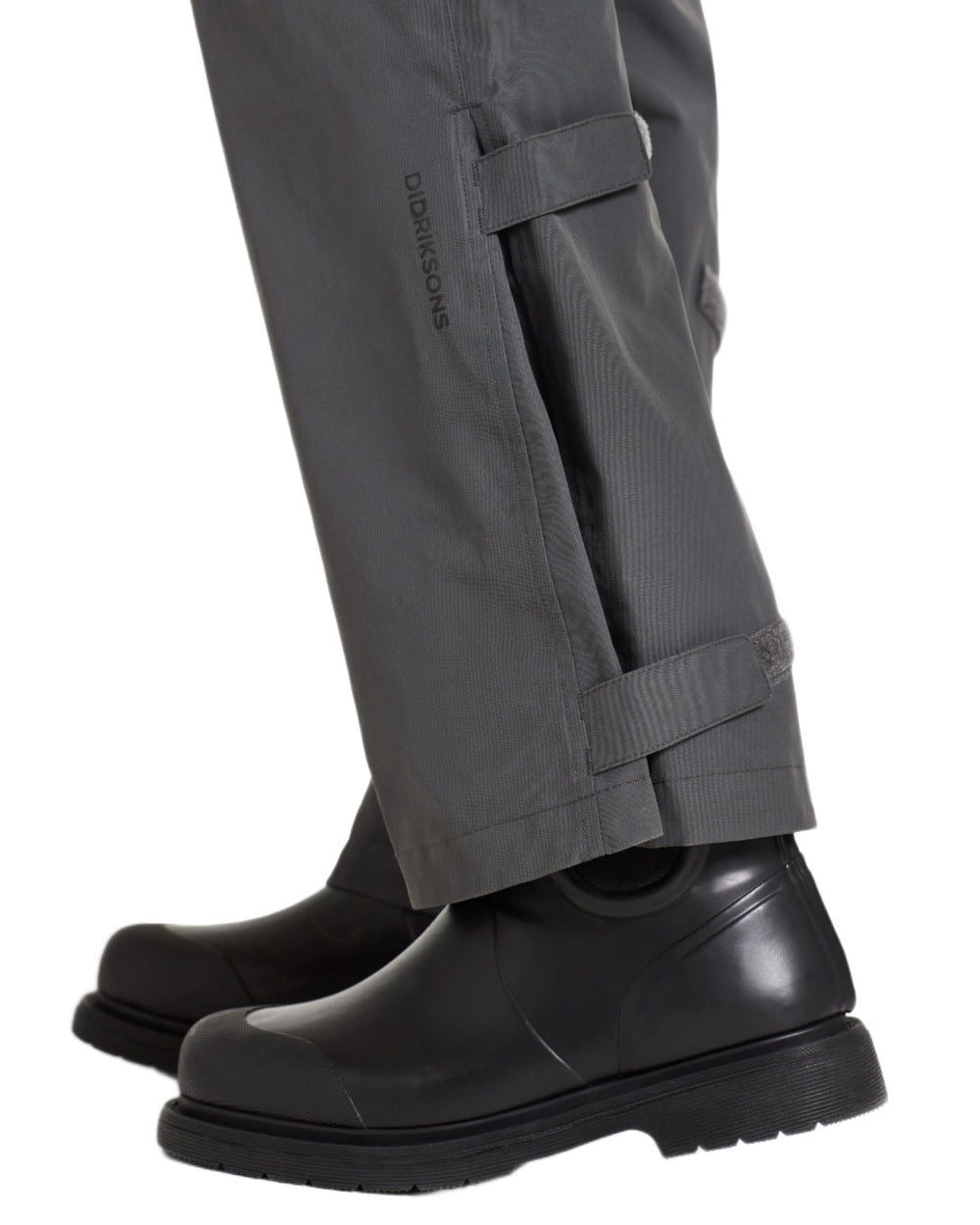 Coal Black coloured Didriksons Womens Grit Pants on white background 