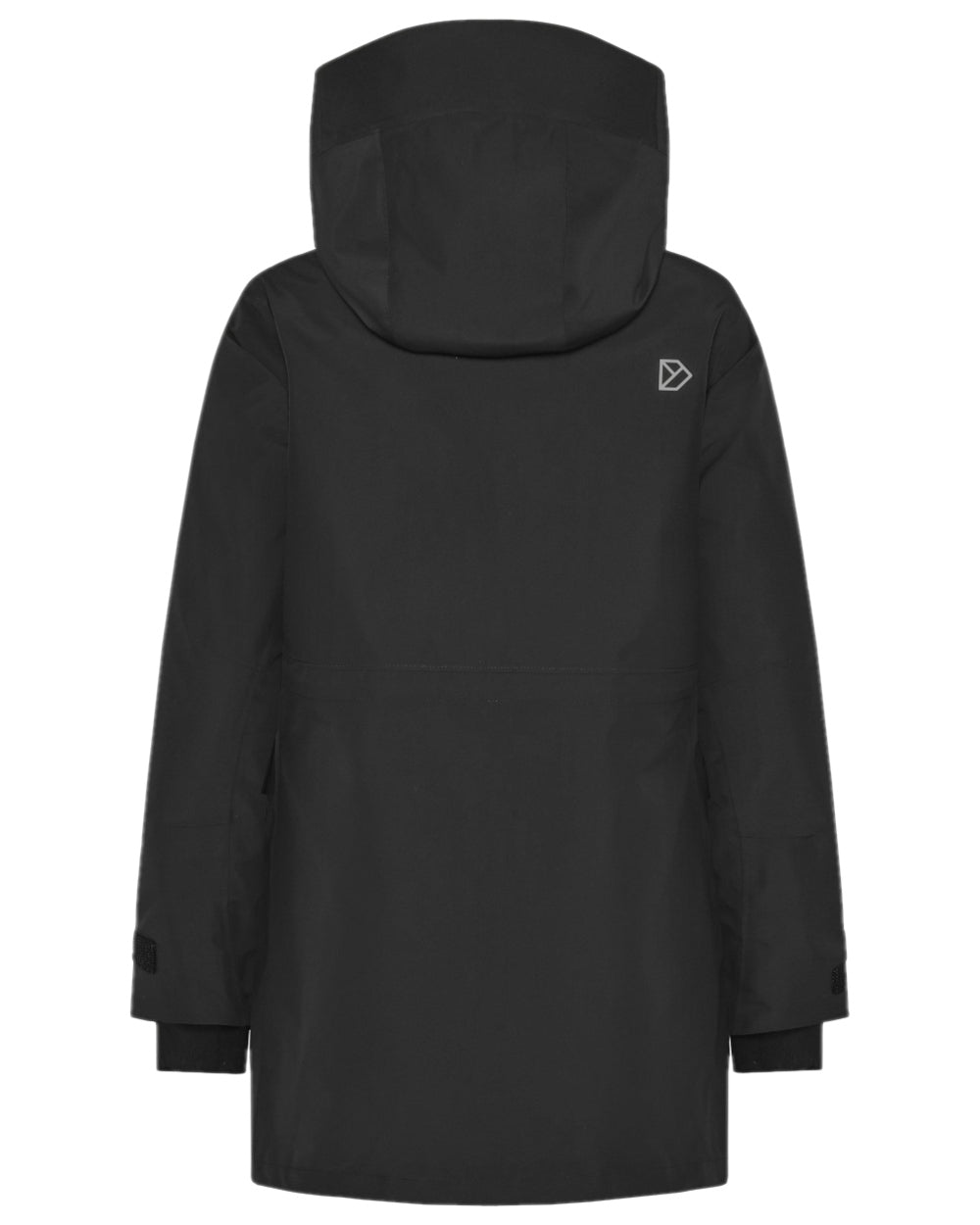 Black Coloured Didriksons Womens Harriet Parka on white background 