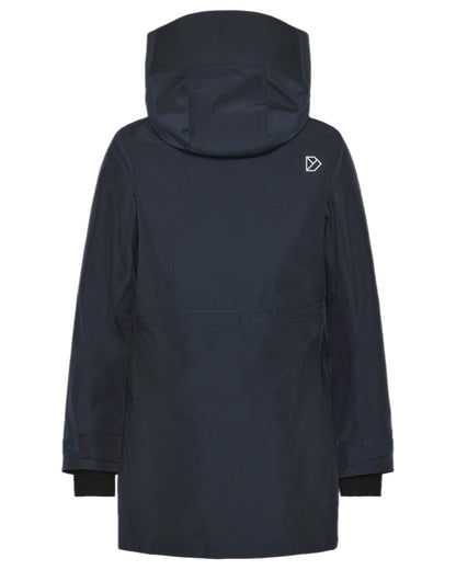 Dark Night Blue Coloured Didriksons Womens Harriet Parka on white background 