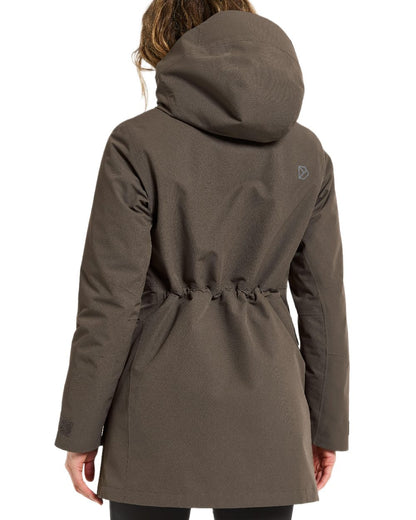 Mocha Brown Coloured Didriksons Womens Harriet Parka on white background 