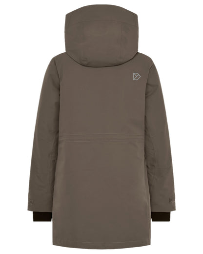 Mocha Brown Coloured Didriksons Womens Harriet Parka on white background 