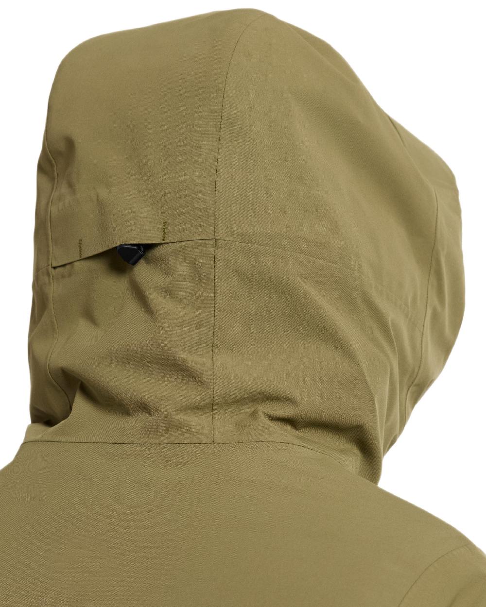 Olive Green Coloured Didriksons Womens Harriet Parka on white background 