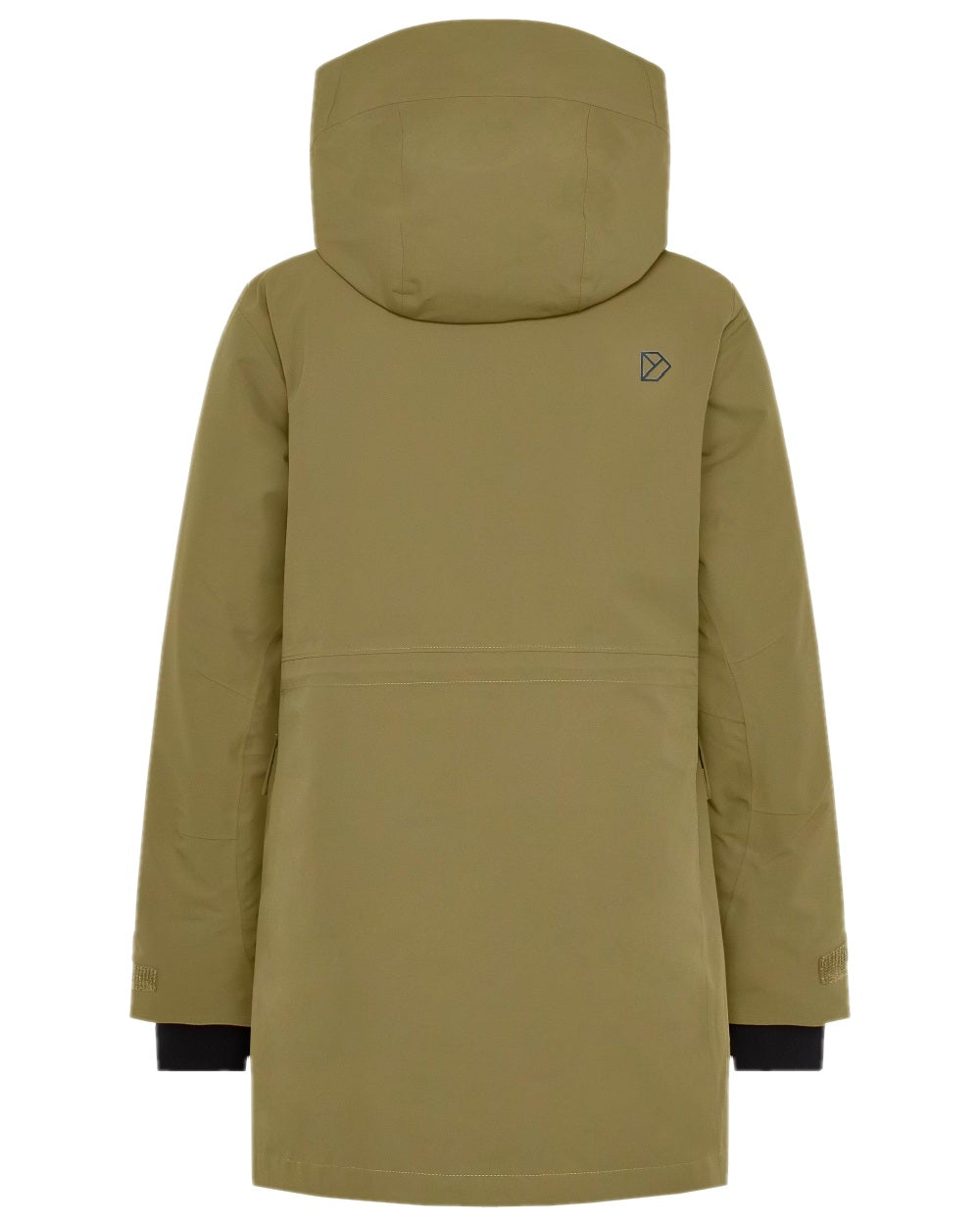 Olive Green Coloured Didriksons Womens Harriet Parka on white background 