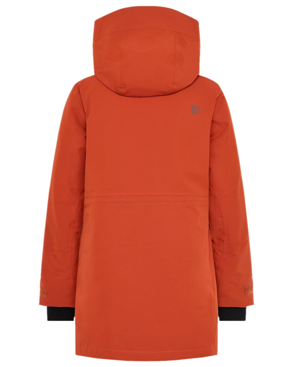 Rust Coloured Didriksons Womens Harriet Parka on white background 
