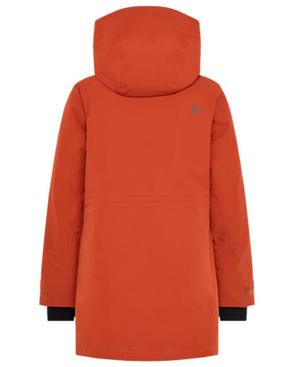 Rust Coloured Didriksons Womens Harriet Parka on white background 